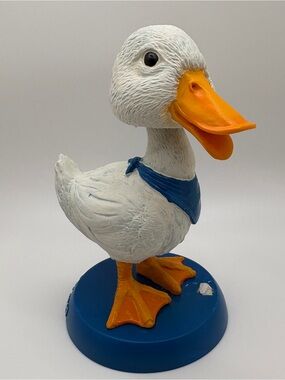 Aflac Duck Bobble Head White Blue Bandanna Stand Bobblehead